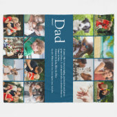 Cadeau definitie tekst foto collage blauw groot fleece deken (Voorkant (Horizontaal))