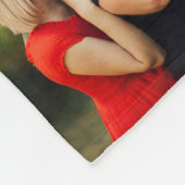 Cadeau definitie tekst foto collage blauw groot fleece deken (Hoek)