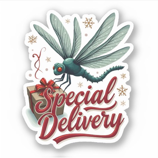 Cadeau Delivery Dragonfly Sticker (Voorkant)