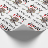 Cadeau doodshoofd gekruiste botten van cartoon zom cadeaupapier (Hoek)