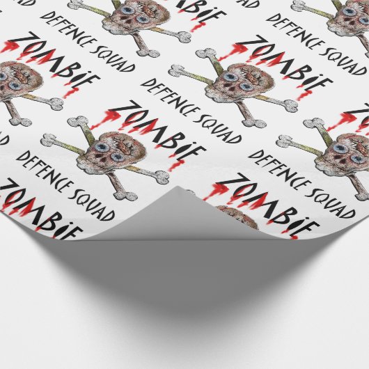 Cadeau doodshoofd gekruiste botten van cartoon zom cadeaupapier (Hoek)