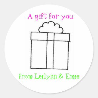 cadeau, Een cadeau voor u, van Leilynn & Emie Ronde Sticker