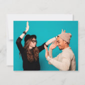 Cadeau en drank grapje save-the-date met foto save the date (Achterkant)