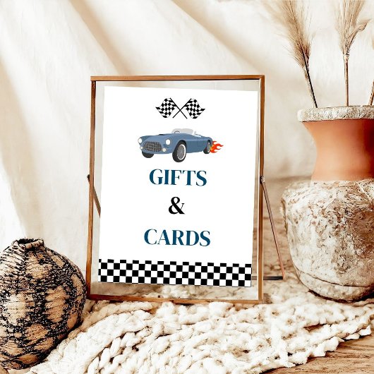 Cadeau en Kaart Race Auto Baby shower feestbord Poster
