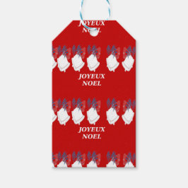 Cadeau-etiket Kersttekst Eenvoudige rode rand Cadeaulabel