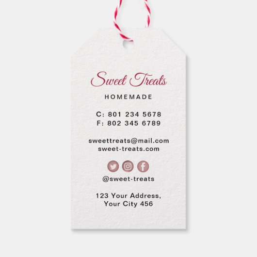 Cadeau-etiket Sweet Treats Bakery Cadeaulabel (Achterkant)