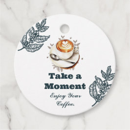 Cadeau-etiket voor 'Neem een Moment' koffie latte Bedankjes Labels
