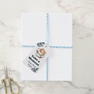 Cadeau-etiket voor Take a Moment Coffee Latte Art Cadeaulabel