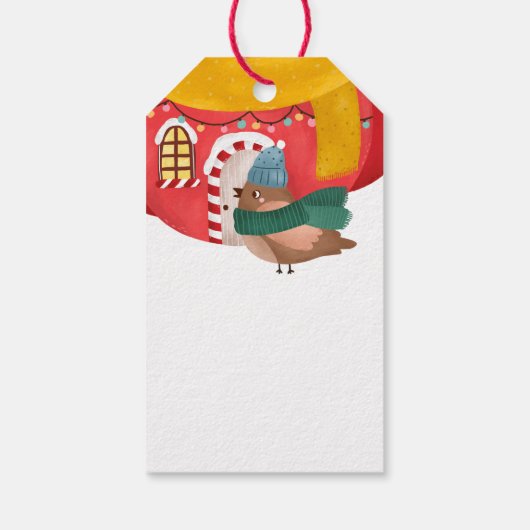 Cadeau-etiketten - Tea House Birds Cadeaulabel (Achterkant)