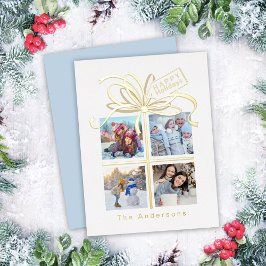 Cadeau Foto Gouden Kerst Vakantie Kaart