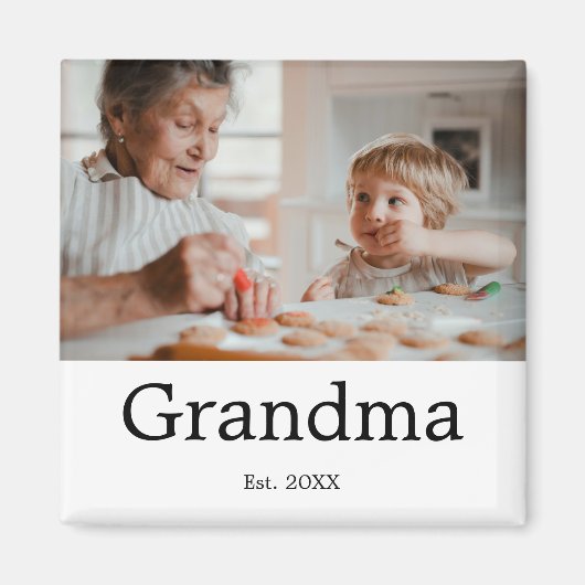Cadeau Foto Oma Opgericht Magneet (Voorkant)