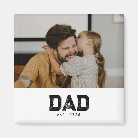 Cadeau Foto Papa Oprichting Magneet (Voorkant)