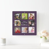 Cadeau fotocollage oma en opa vierkante klok (Huis)