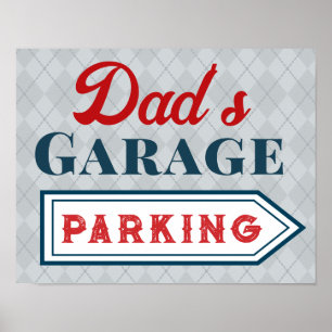 Cadeau garagebord vader parkeerbord poster