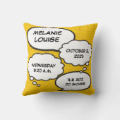 Cadeau Geboorte Statistieken Modern Leuke Stripboe Kussen (Achterkant)