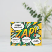 Cadeau Geboorte Statistieken Stripboek Pop Art-her Briefkaart (Staand voorkant)