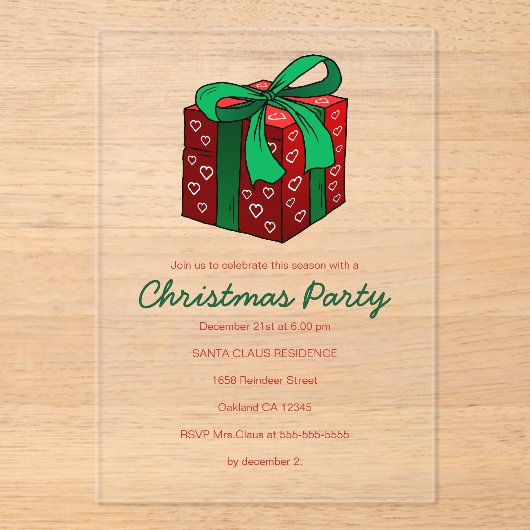 Cadeau & Geschenken Kerstfeest Uitnodiging (Voorkant)