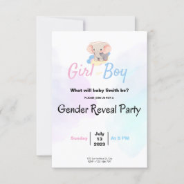 Cadeau Geslacht Reveal Feest & Baby Shower Uitnodi Kaart