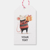 Cadeau gevende muis cadeautag cadeaulabel (Voorkant)