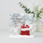 Cadeau Gevulde Santa Sack Kerstmis Verjaardag Kaart (Staand voorkant)