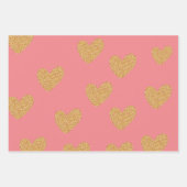 Cadeau Goud Hart Inpakpapier Vel (Voorkant 3)