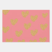 Cadeau Goud Hart Inpakpapier Vel (Voorkant 2)