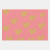 Cadeau Goud Hart Inpakpapier Vel (Voorkant)