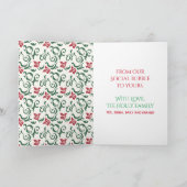 Cadeau-grens collie met kerstman feestdagen kaart (Binnen)