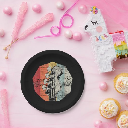 Cadeau idee voor bas-gitarist - basgitaar papieren bordje (Feest)