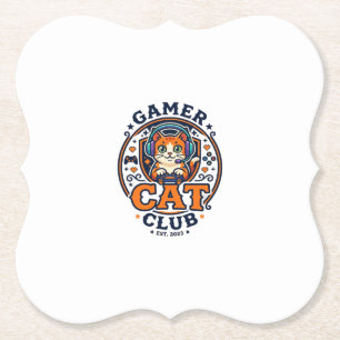 Cadeau-idee voor gamerkat kattenmoeder - Gamer Cat Kartonnen Onderzetters