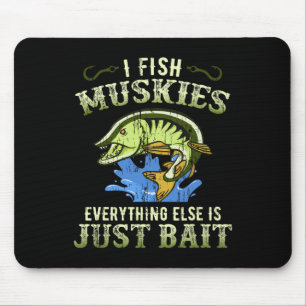 Cadeau-idee voor musky-vissen Muskie T-shirt Muismat