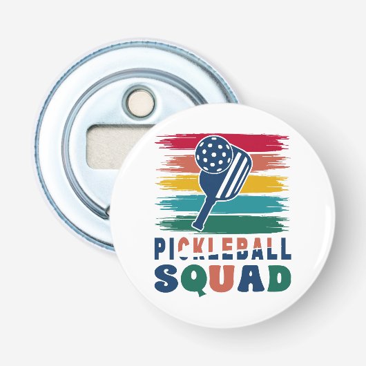 Cadeau-idee voor pickleball-spelers button flesopener (Voorkant)