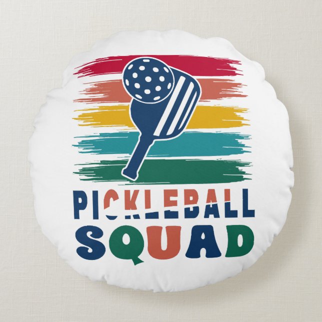 Cadeau-idee voor pickleball-spelers rond kussen (Voorkant)