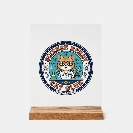 Cadeau-idee voor wetenschap nerd kat kat moeder - acryl bord (Voorkant)