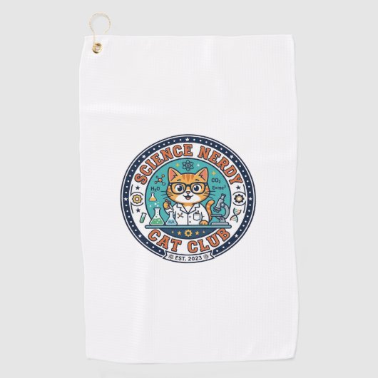 Cadeau-idee voor wetenschap nerd kat kat moeder - golfhanddoek (Voorkant)