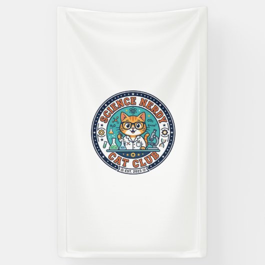 Cadeau-idee voor wetenschap nerd kat kat moeder - spandoek (Verticaal)