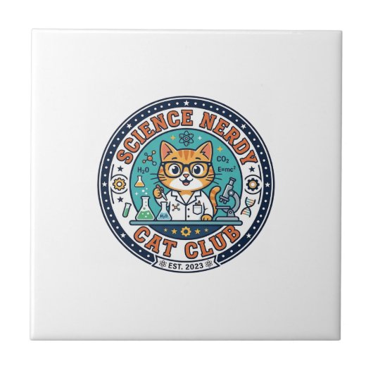 Cadeau-idee voor wetenschap nerd kat kat moeder - tegeltje (Voorkant)