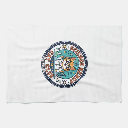 Cadeau-idee voor wetenschap nerd kat kat moeder -  theedoek (Horizontaal)