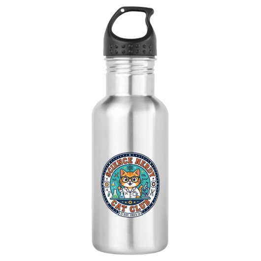 Cadeau-idee voor wetenschap nerd kat kat moeder - waterfles (Voorkant)