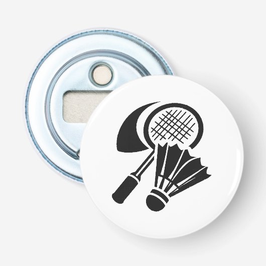 Cadeau-ideeën voor badminton button flesopener (Voorkant)