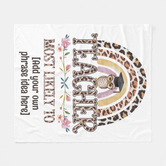 🎓 Cadeau-ideeën voor leraren: hoogstwaarschijnlij Fleece Deken (Voorkant (Horizontaal))