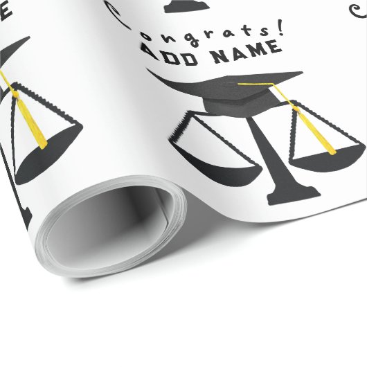 Cadeau Inpakpapier Afstuderen Rechten (Rol Hoek)