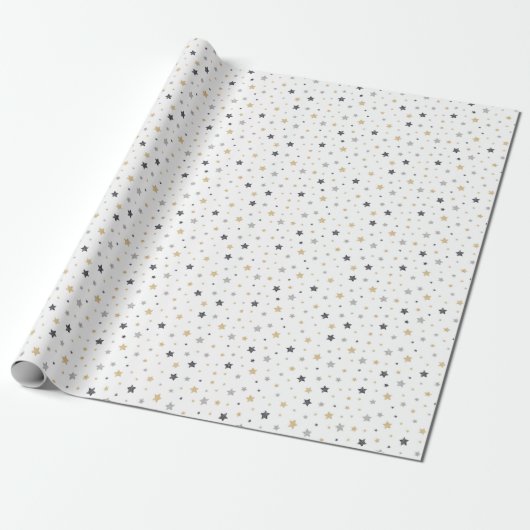 Cadeau inpakpapier kleine sterren (Uitgerold)