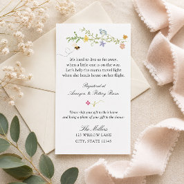 Cadeau-insteekkaart voor wildbloem-babyshower-regi informatiekaartje
