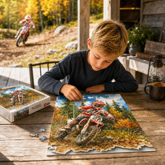 Cadeau Jongens Dirt Bike Motocross Racing Puzzel