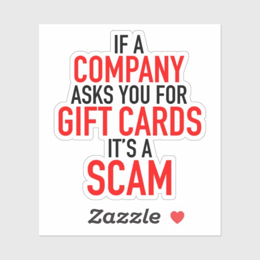 Cadeau Kaart Scam - Scam Preventie Sticker (Vel)