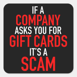 Cadeau Kaart Scam - Scam Preventie Vierkante Sticker