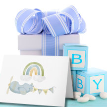 Cadeau kaart voor babyfeest met vintage vliegtuig