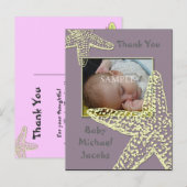 Cadeau kaart voor babyshower met jouw foto (Voorkant / Achterkant)