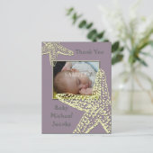 Cadeau kaart voor babyshower met jouw foto (Staand voorkant)